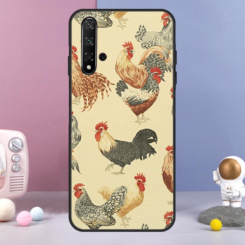 Cartoon Chicken Rooster For Huawei Nova 3i 7i 8i 11i 12i 9 10 SE Y60 Y61 Y70 Y72 Y73 Y90 Y91 P20 P40 P30 Lite Case