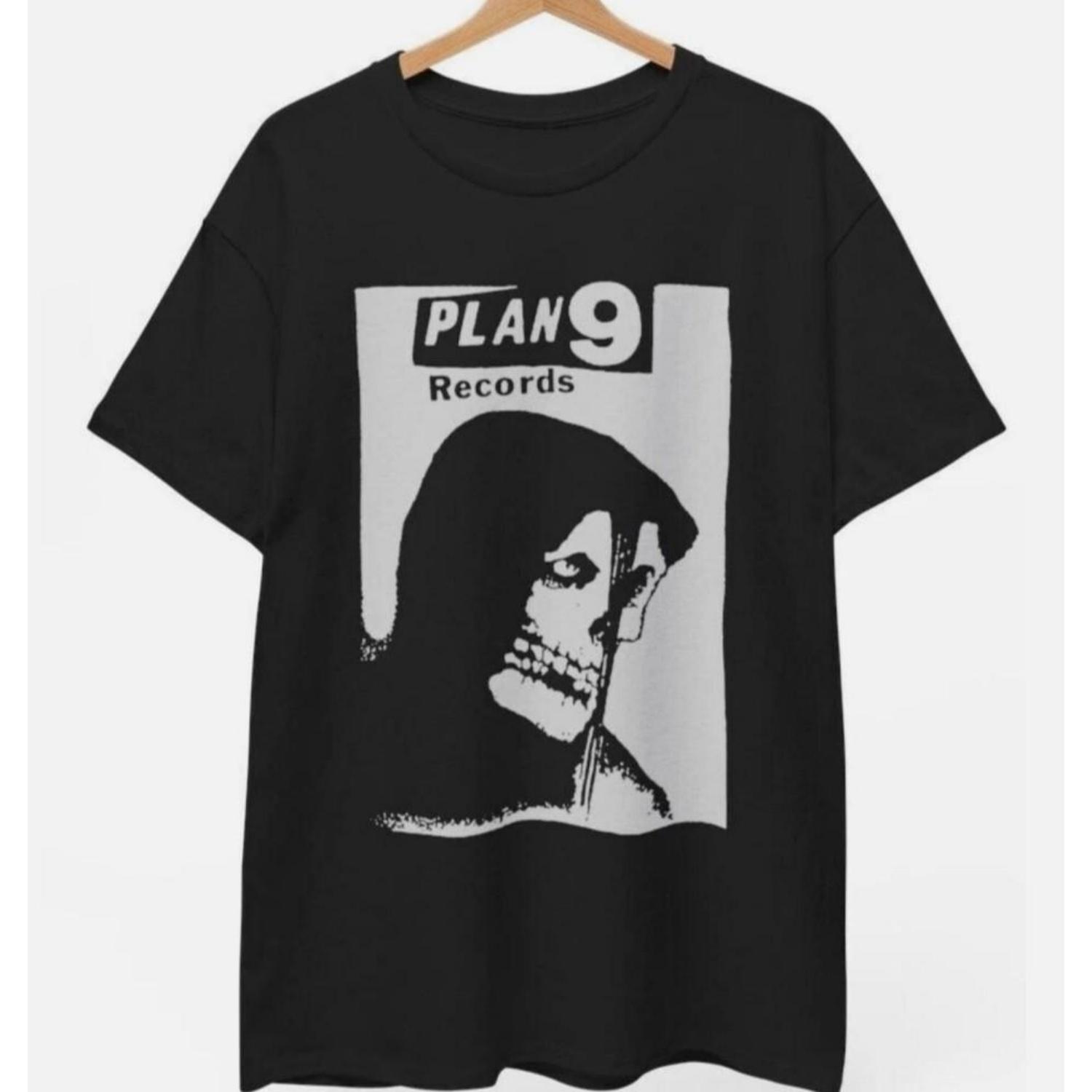 

Plan 9 Records T-Shirt, Misfits, Samhain, Danzig, Black Flag, Circle, Unisex Tee Unisex T-Shirt XXXXXL чорний