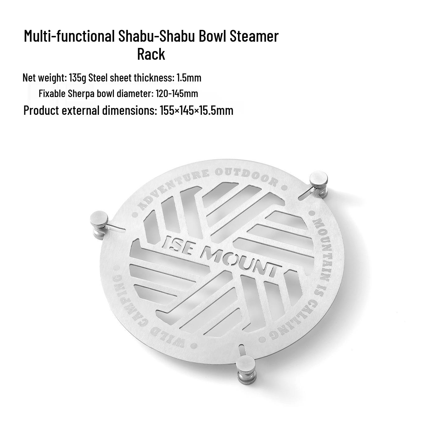 ISE MOUNT Outdoor 304 Stainless Steel Snow Bowl Steamer Rack: Multifunctional, Heat-Insulated, Anti-Slip, Safe for Open Flame Use