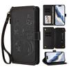For iPhone 16e 16 15 Pro Max 16 Plus Case, Flower Wallet Flip Case with RFID Blocking, Zipper, Card Slots, Wrist Strap Cover