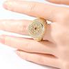 Vintage Inlaid Red White CZ Women's Ring Trendy Gold Color Hand Carving Daily Wear Party Jewelry Anniversary Gift