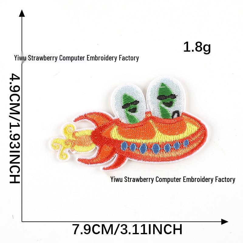 Patch Alen Salut Vert OVN extraterrestre thermoadhésf brodere fer à