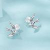 Fraise S925 Stud Earrings Swallows With Cubic Zirconia