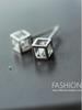 S925 Sterling Silver Cube Diamond Stud Earrings - European & American Style
