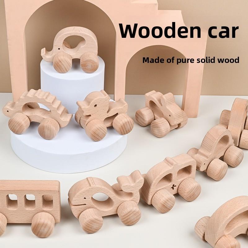 Elephant Wooden Whale Rabbit Dinosaur Animal Shape Bus Children Toys Car