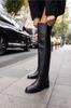 Women Modern Stylish Fashion Boots Boots Faux Leather Cody Black Tassel Over The Knee Boots