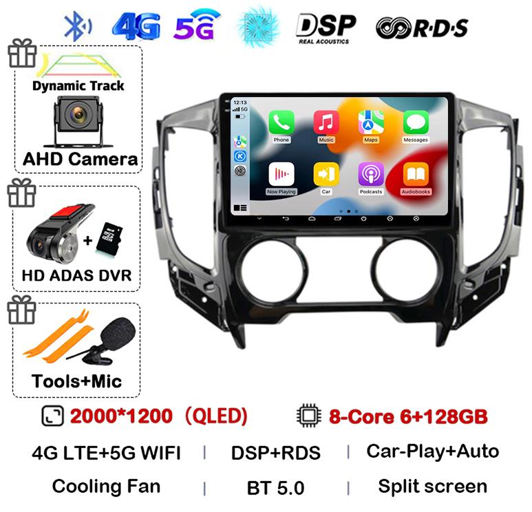 Android 14 Carplay Auto WIFI+4G Car Radio For Mitsubishi Pajero Sport 3 L200 2015-2019 Multimedia Video Player BT GPS Navigation