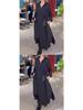 2026 Autumn/Winter European American Casual Solid Color V-Neck Long Sleeve Dress for Women
