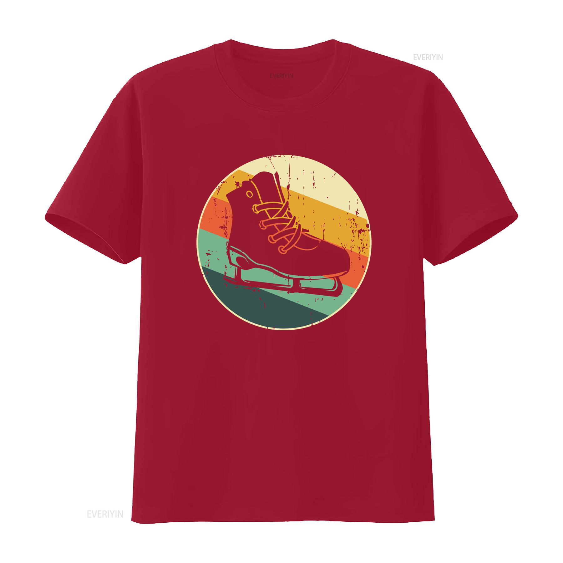 

Retro Ice Skating T Shirt Skater Figure s Skates vintage Washed streetwear Soft Breathable Versatile Slightly homme Stretched S