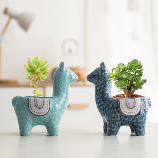 Flowerpot Cute Ornamental Ceramic Animal Micro Vase Flower Holder for Home