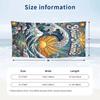 Ocean Waves Sun Theme Quick Dry Beach Towel Custom Name Text Print Large Sand Resistant Towel Beach Vacation