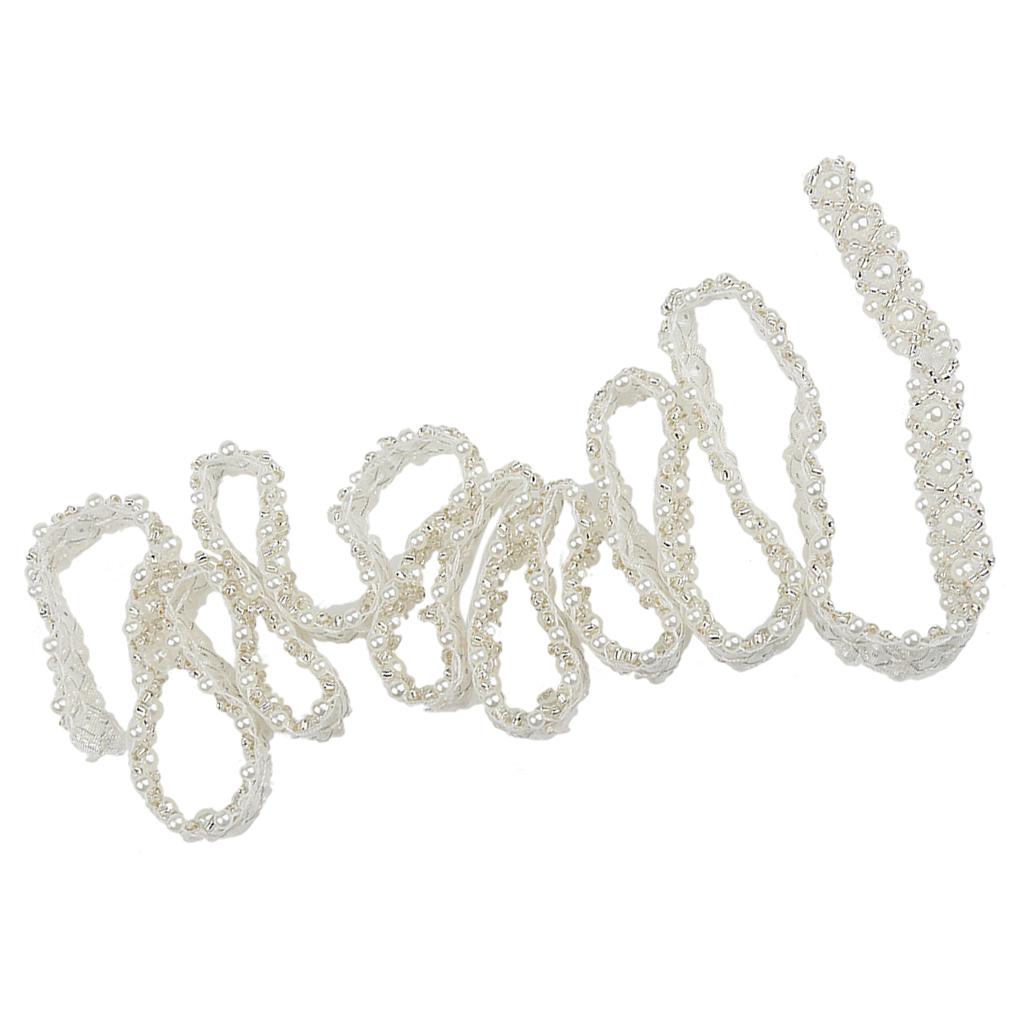 1 Yard Beaded Lace Trims Sewing Applique Ribbon Embellishments