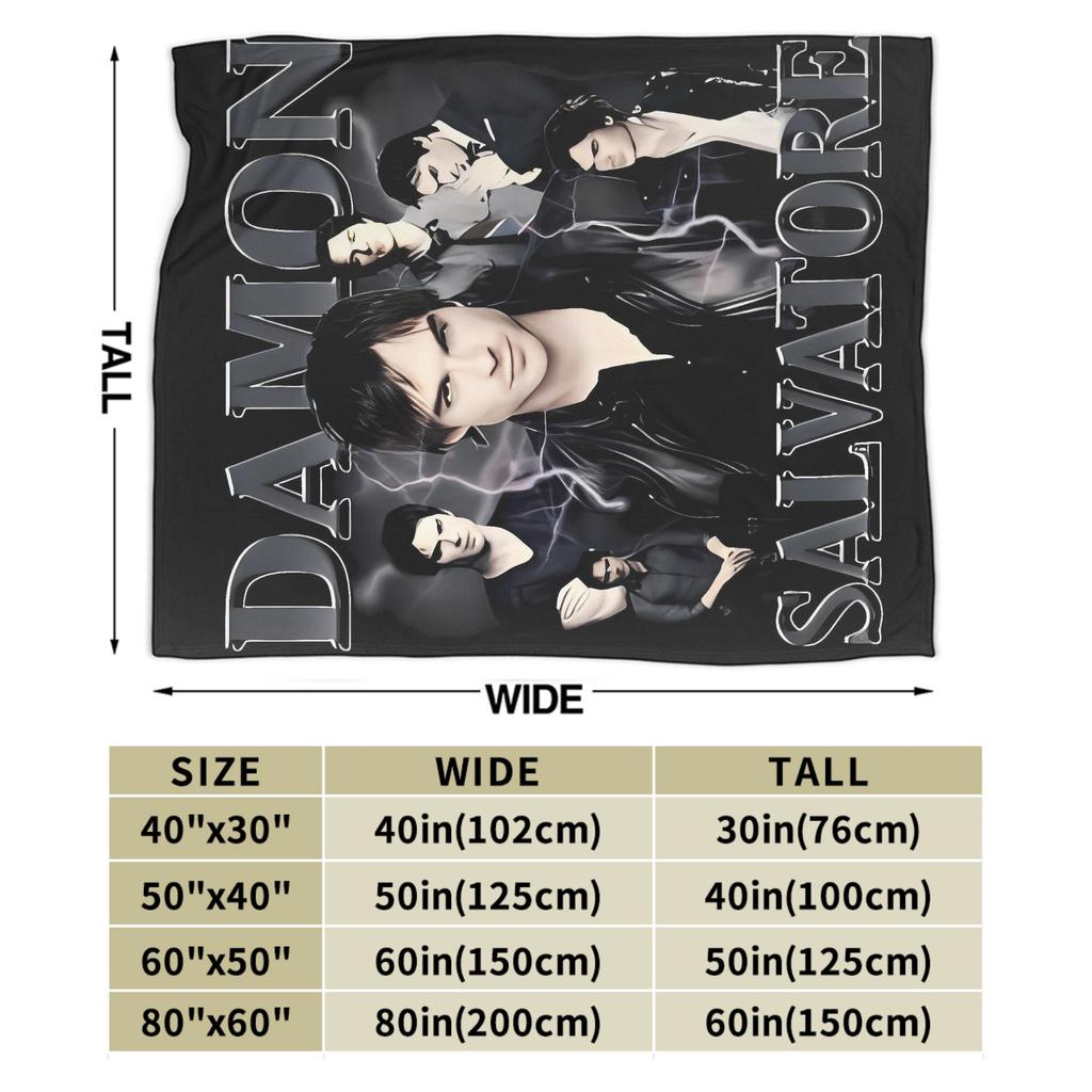 The Vampire Diaries Damon Salvatore Flannel Blanket Warm Soft Throw Blanket for Home Decor Picnic Funny Bedspread Sofa Bed Cover