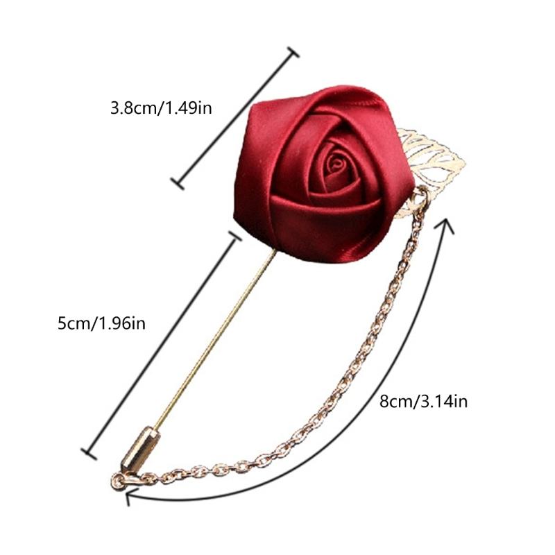 Boutonieră Elegantă din Flori de Mătase pentru Mire și Nuntași Broșă Pin Corsaj pentru Ceremonii de Nuntă și Ocazii Formale