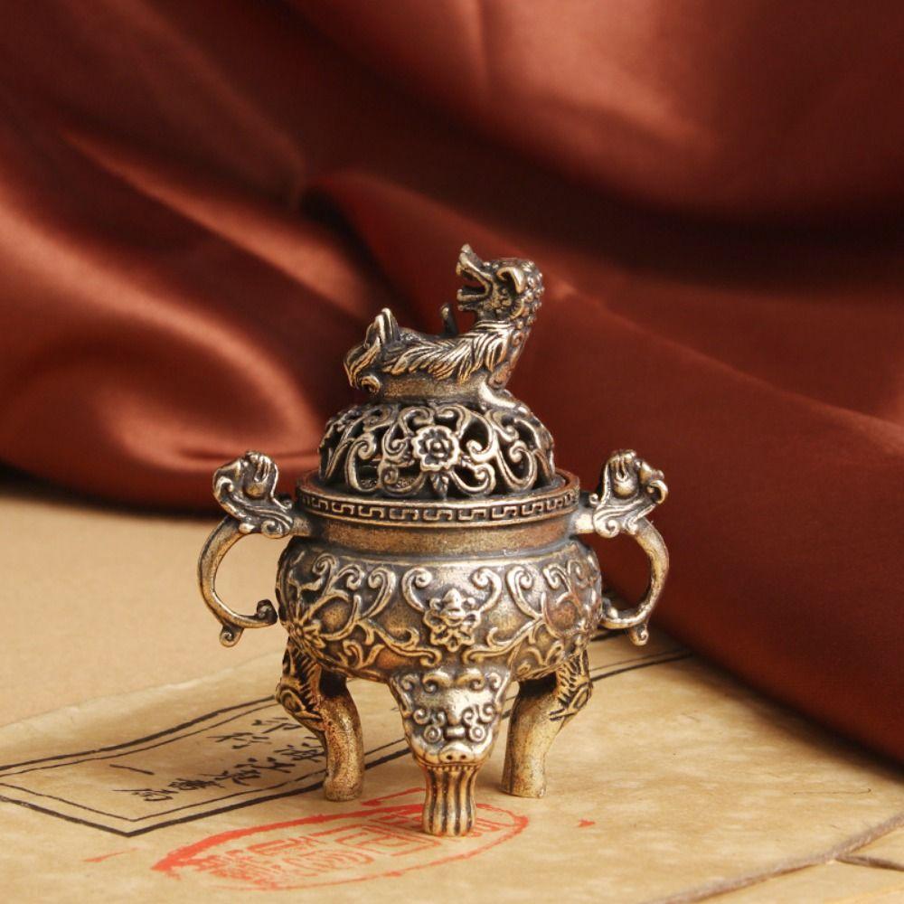 

Antique Three-legged Incense Holder Small Mini Pixiu Incense Holder Office медный