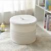 Cotton Rope Storage Basket with Lid Large Capacity Collapsible Laundry Storage Bag Organizer for Living Room Bedroom Kids Toys