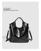 Fashionable Women's Textured Black Tote - 2025 Large Capacity Versatile Shoulder & Crossbody Bag