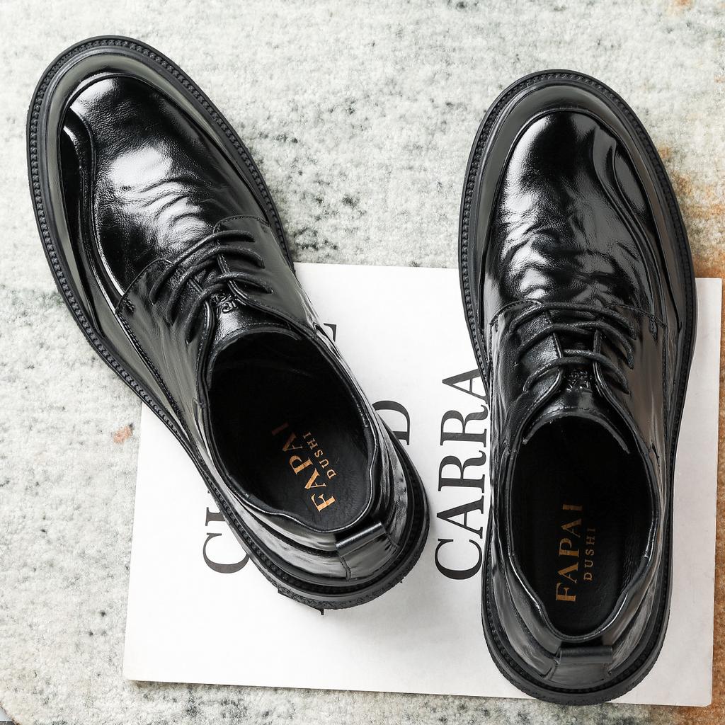 2025 Leather Shoes Men's Leather High-end Fashion Men's Shoes British Style Business Casual Wedding Derby Shoes Dress Commuter