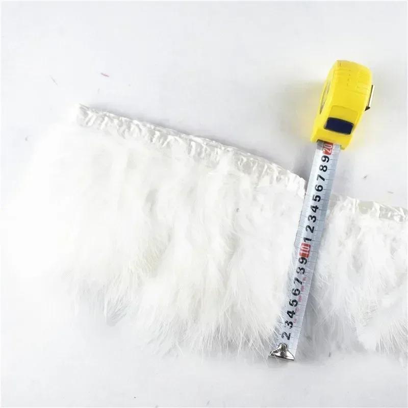 2Yards/lot Natural Fluffy Marabou Feather Trims Fringe 6-8inch Turkey Feathers for Crafts Ribbon Boa Clothing Wedding Decoration