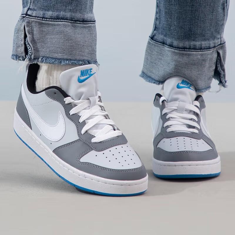 New Nike Court Borough Low Recraft 'Platinum Cool Grey Photo Blue' GS DV5456-019