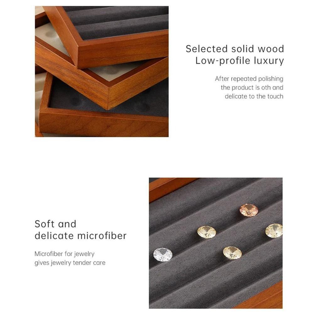 Stackable Flat Jewelry Tray Microfiber Valet Beads Storage Board Jewelry Display Props  Rings