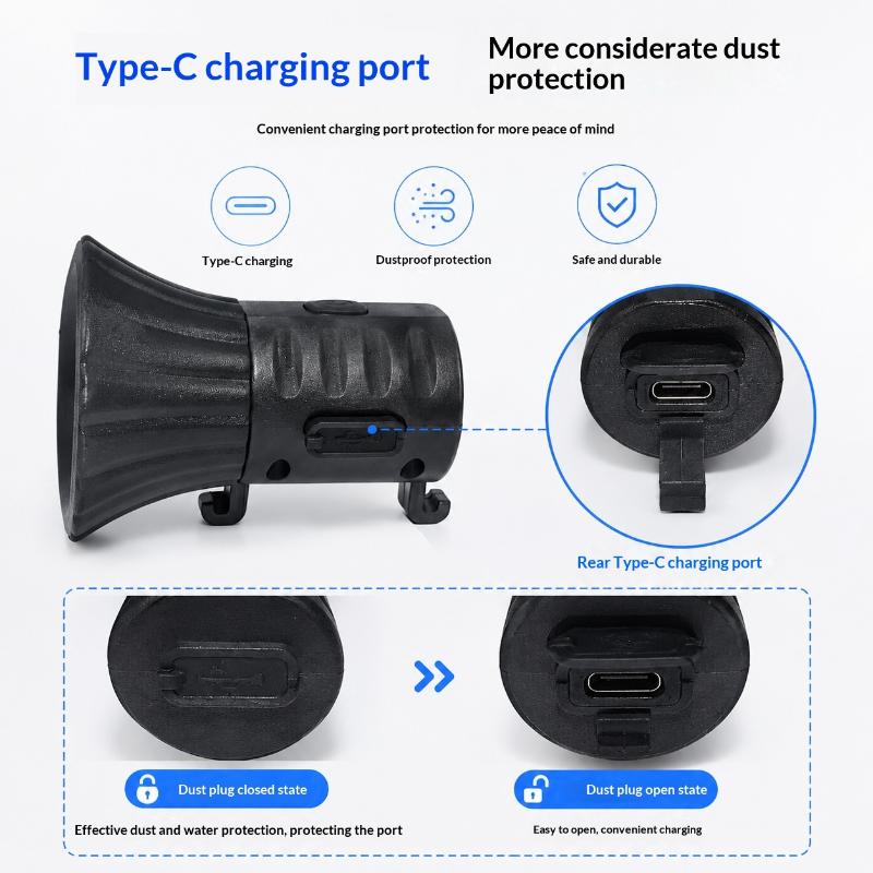 Bicycle Electric Horn Low Power Consumption Super Loud Waterproof Bike Bell for E-Scooter Mountain Bike Daily Riding Accessories