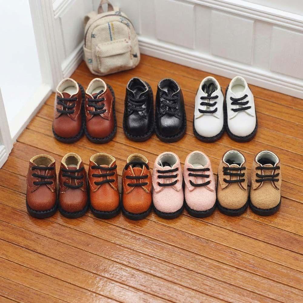 1Pair PU Leather 1/12 Bjd Doll Shoes Shoes Doll BJD Doll PU Shoes Doll PU Leather Shoes ob11 Doll