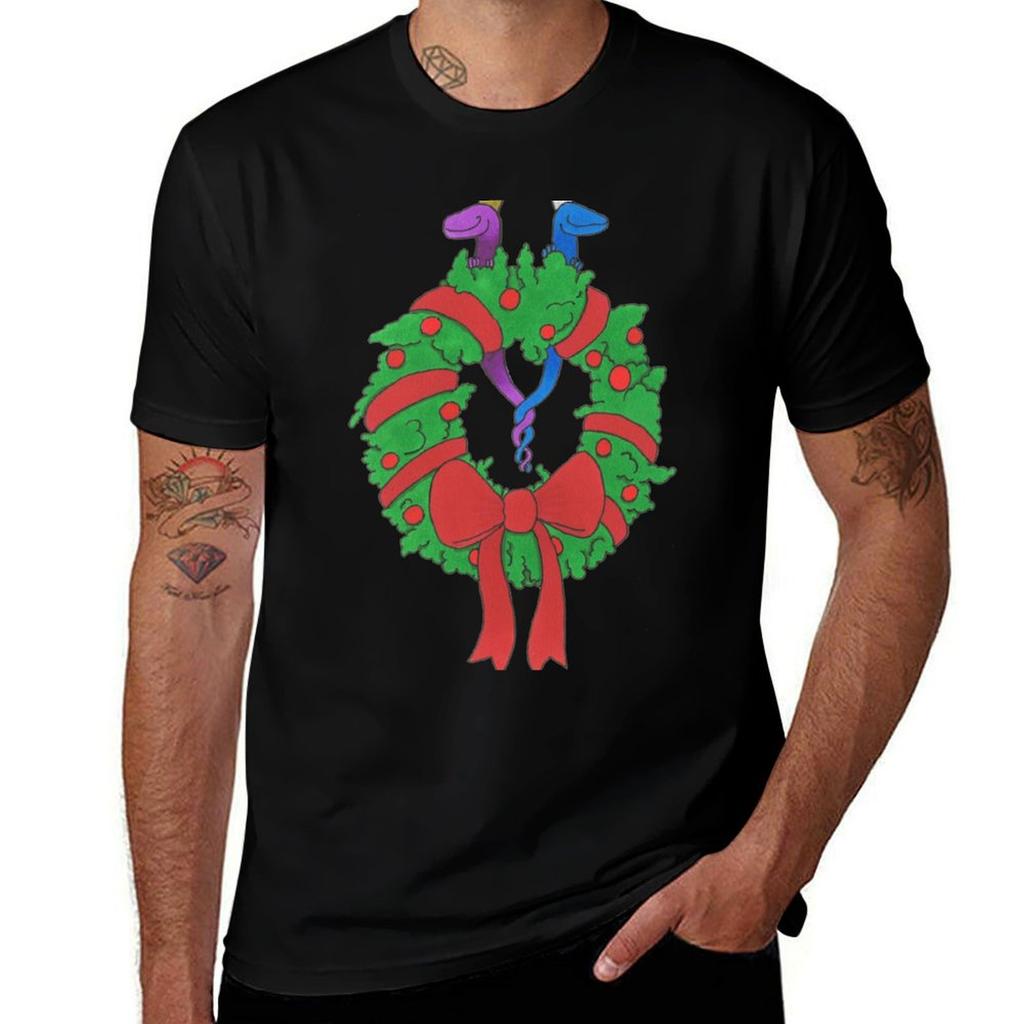 Runcible Monsters Christmas Wreath Tshirt Breathable Travel Tshirt