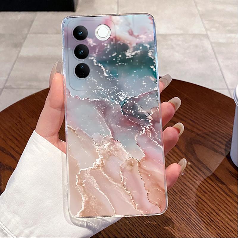Case For Vivo V25e LATAM V27e V27 V 27 Pro 5G Casing Cute Love Heart Rabbit Funny Cover Clear TPU Silicone Soft Shell Phone Case