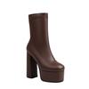 Taglia Larga 48 Autunno Inverno Palco Suola Spessa Impermeabili Tavolo Locale Notturno Scarpe da Donna Tacco Alto Spesso Stivaletti Corti Stivali da Donna