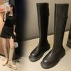 Autumn Winter Women Flats Heel Women Long Boots High Quality Soft Leather Ladies Knight Boots Casual Knee High Boots