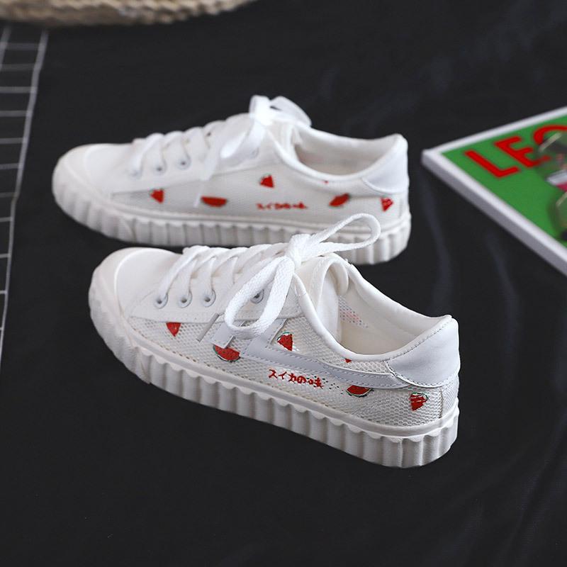 

Дышащие парусиновые туфли женские 2025 лето новые универсальные сетчатые туфли студенческие на плоской подошве легкие повседневные спортивные туфли 40