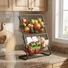 Detachable Double Layer Fruits Holder Iron Snack Storage Rack  Pantry