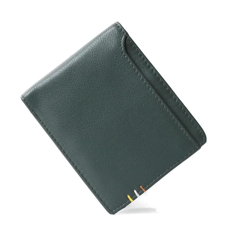 

[Arnold Palmer] wallet men s genuine leather cowhide leather bi-fold With outside pocket wallet simple business casual green Free