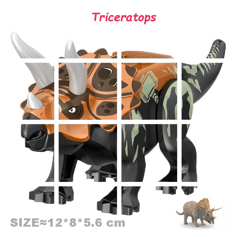 Velociraptor Triceratops Jurassic Dinosaurier Welt Indominus T-Rex Modell Zusammenbauen Pädagogische Bausteine Spielzeug für Kinder Geschenke