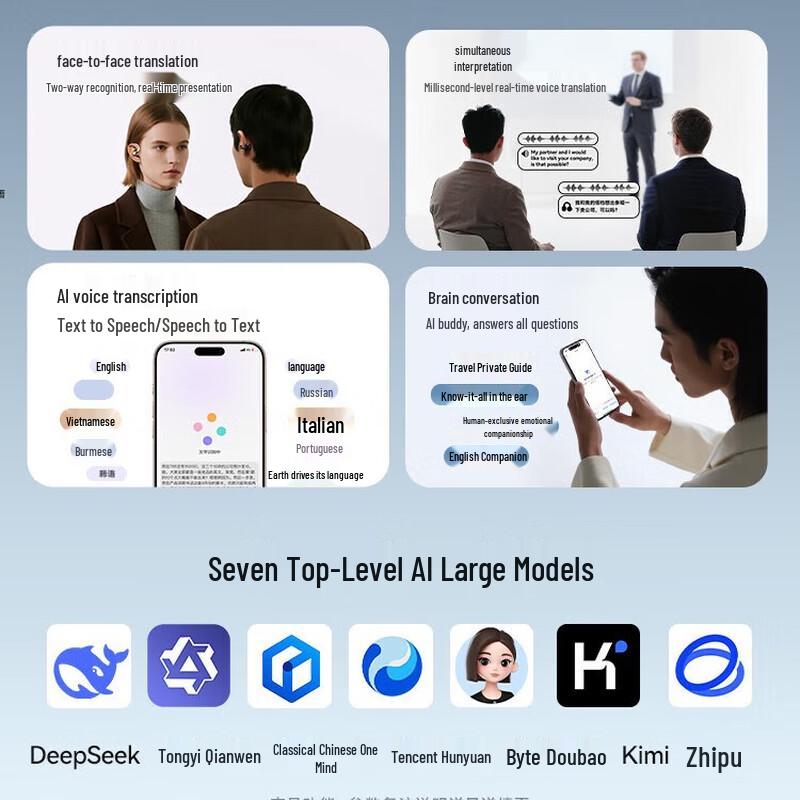 Saina G9SAI Open-Ear Wireless Sports Headphones with Real-Time Translation