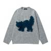 Unisex Luźny Vintage Sweter Dzianinowy z Motywem Kota Żakardowy Polarowy Ozdobiony Styl Streetwear Zimowy