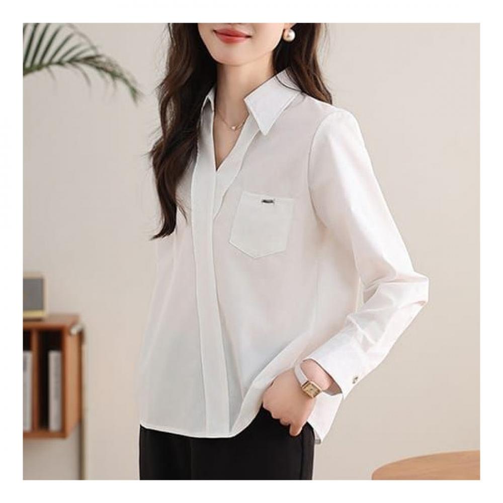 Navava Long Sleeve Slit Collar Shirt Nb2013