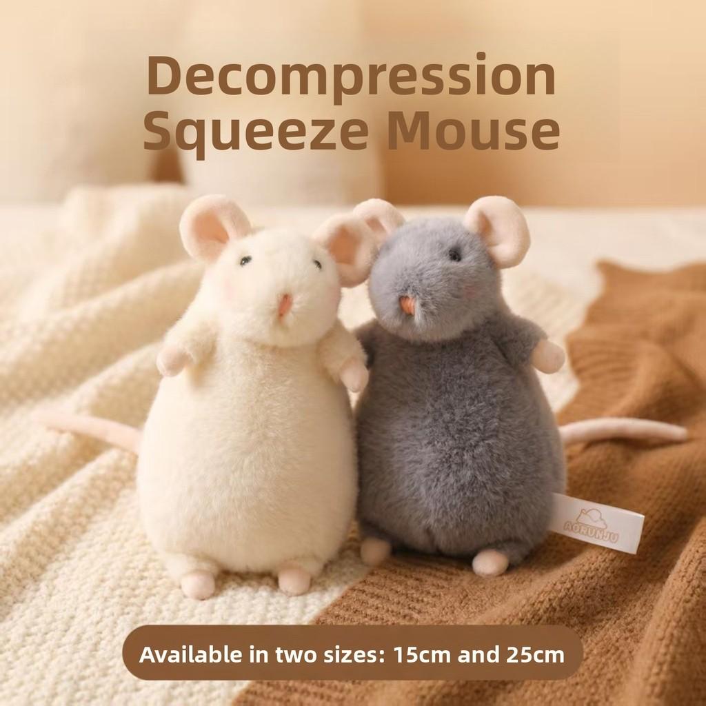 Plush Mouse Stress Relief Toy With Soft Fabric For Kids And Adults
