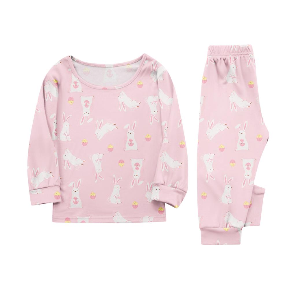 Print Cute Family Set Pajamas, Home Clothes, Family Set Long Sleeve Top Pants Set
