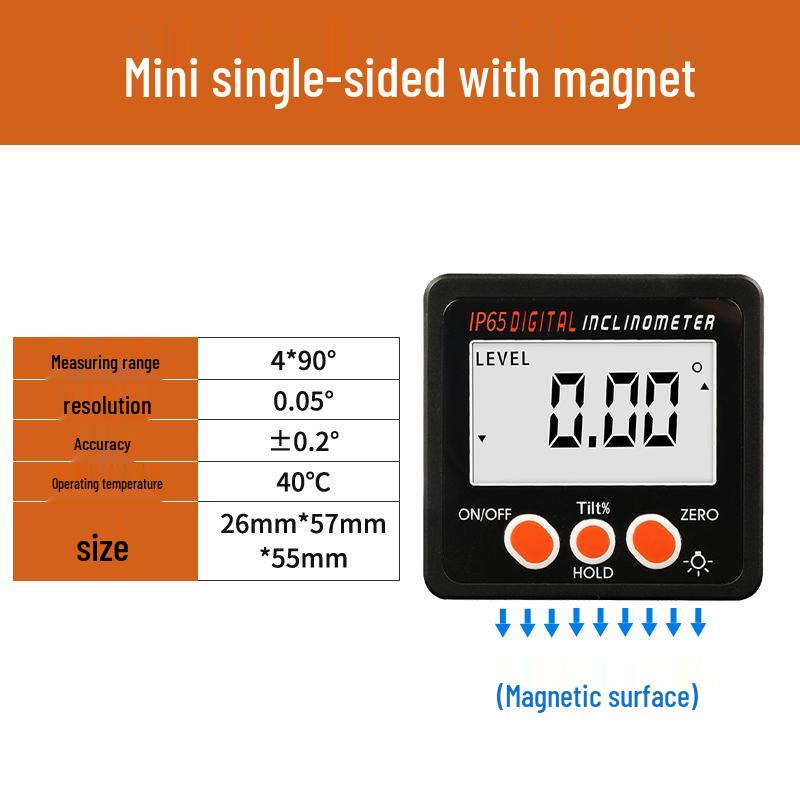 Yileke High-Precision Digital Inclinometer with Magnetic Angle Meter and Gauge Level.