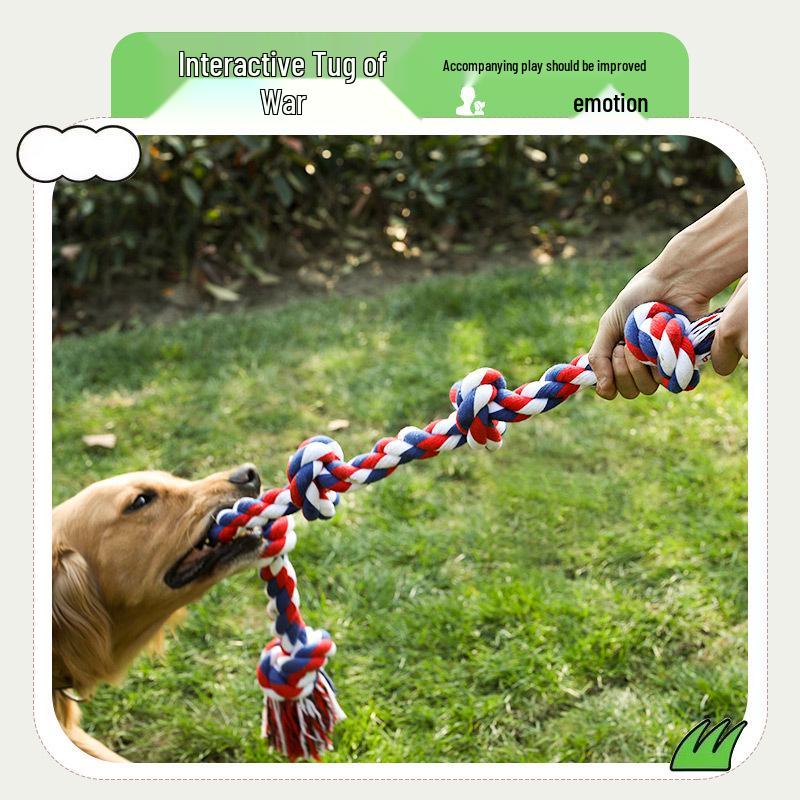 Durable Five-Knot Chew-Resistant Cotton Rope Toy for Large Dogs