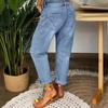 Pantaloni da donna Tasche Bottoni Pantaloni femminili Pantaloni jeans neri