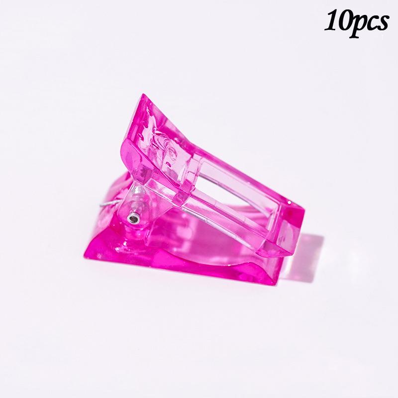 10pcs Acrylic Nail Clip Transparent Gel Quick Building Nail Tips Clips Fingernail Extension UV Clamps Manicure Builder Tools