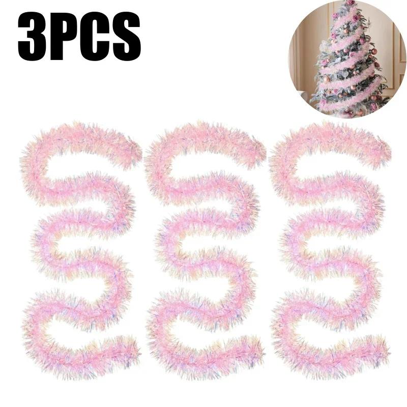 Metallisch Pink Lametta Girlande Glitzernde Dekoration für Valentinstag Hochzeitsparty Feiertag Zuhause Weihnachtsdeko