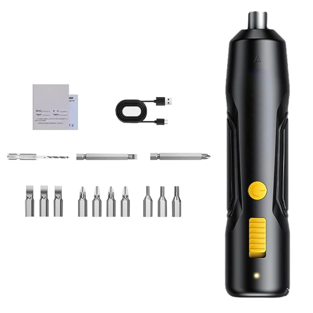 15Pcs Handheld Electric Screw Driver with 13Pcs Bit Hand Drill Power Tool  Home