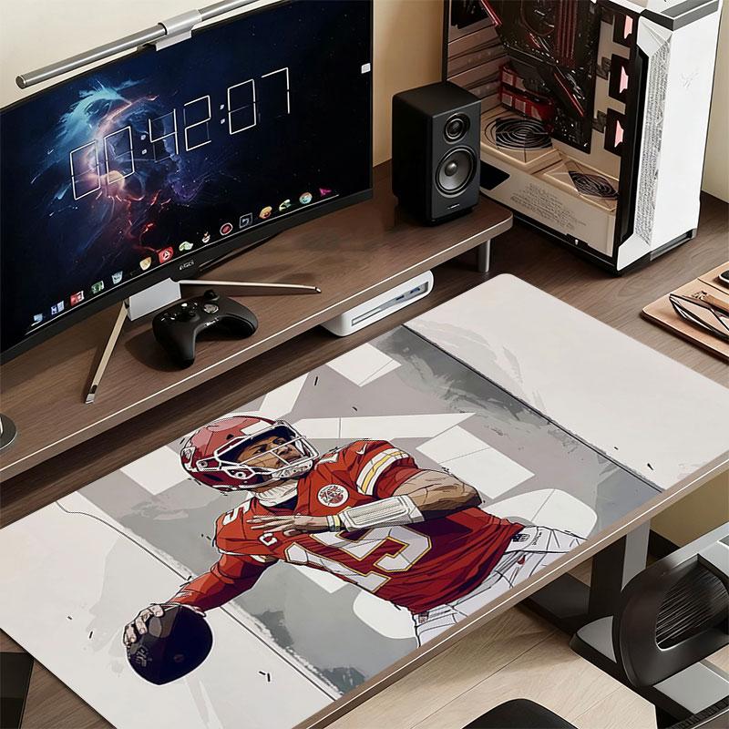 Patrick Mahomes Mouse Pad, Large Gaming Desk Mat, Non-slip XXL Mousepad for Laptop & Tablet, Mini PC Playmat with Stitched Edges