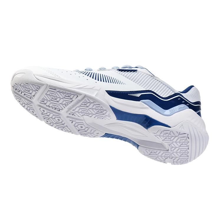 Li Ning Thunder Training Comfortable Fashion Shock Absorption Non-Slip Wear-Resistant Low-Top Badminton Shoes Unisex sneaker White Blue AYTV005-1