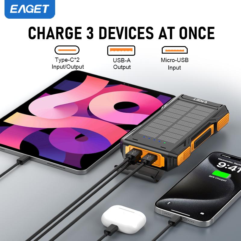 10000mAh Kiire Päikeseenergia Akupank Kaasaskantav Päikeseenergia Mobiiltelefoni Laadija Kahekordne 5V USB Väljund LED Taskulambiga Mobiiltelefonidele, Mobiilseadmetele