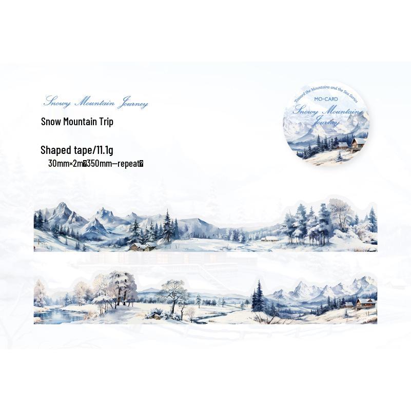 Momo PET Taśma o nieregularnym kształcie: Seria Wędrujące Góry i Morza - Sceniczne Naklejki DIY, 6 Unikalnych Wzorów